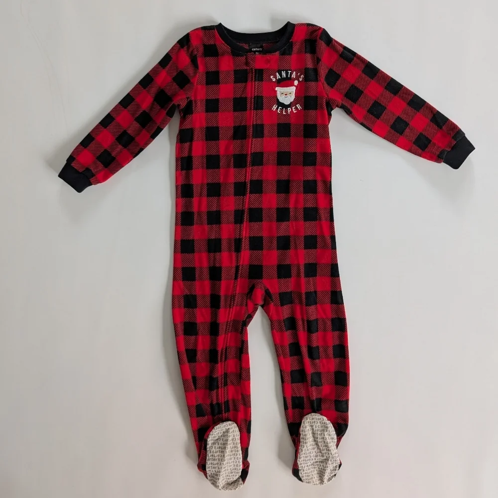 Carter's Red and Black Checkered Kids Footie